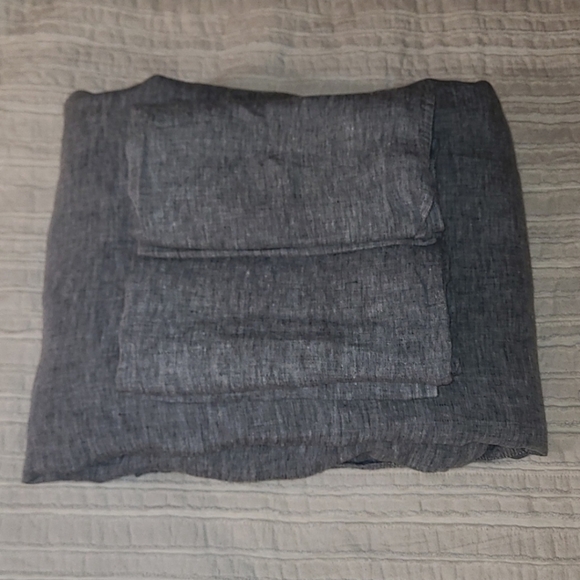 Brooklinen☆linen Duvet cover set in chambray charcoal - Picture 4 of 7